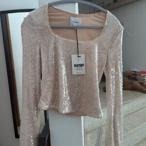 Reformation Devon Knit Top Ivory - Size S